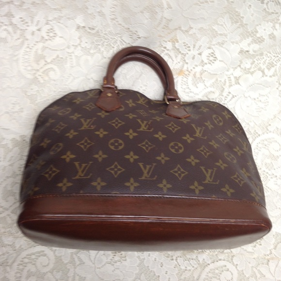 Louis Vuitton Alma Handbag w/ Dk Brown Leather Tri - Picture 12 of 15